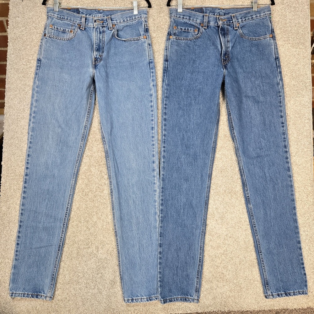 Vintage Levis 512 Jeans Men 32x34 Blue Slim Fit Tapered Y2K Made in USA lot of 2